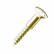 No8x11/2 Slotted Raised Countersunk Woodscrew Brass Pack 200