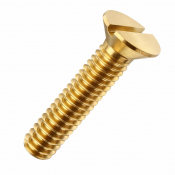 M8x60 Slotted Countersunk Screw DIN 963 Brass Pack 100