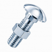 M12x275 Carriage Bolt & Nut DIN 603 Zinc Plated Gr.4.8 Pack 5