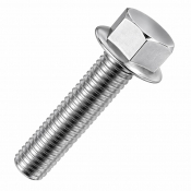 M5x10/10 Flanged Non Serrated Hex Bolt DIN 6921 A2 Pack 200