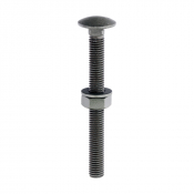 M10x100 Carriage Bolt, Nut & Washers DIN 603 Green Pack 10