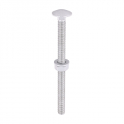 M8x110 Carriage Bolt, Nut & Washers DIN 603 Silver Pack 10