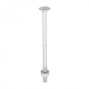 M8x130 Carriage Bolt, Nut & Washers DIN 603 Silver Pack 10