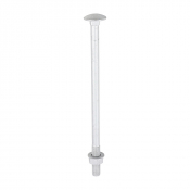 M8x150 Carriage Bolt, Nut & Washers DIN 603 Silver Pack 10