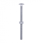M10x150 Carriage Bolt, Nut & Washers DIN 603 Silver Pack 10