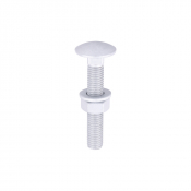 M12x75 Carriage Bolt, Nut & Washers DIN 603 Silver Pack 10