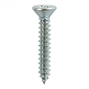 No8x3/4 Pozi Countersunk Ab Point Self Tapping Screw DIN 7982CZ Zinc Plated Pack 20
