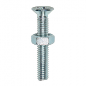 M6x20 Pozi Countersunk Screw & Nut DIN 965 Zinc Plated Pack 20