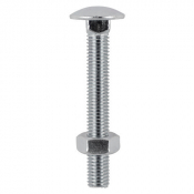 M12x100 Carriage Bolt & Nut DIN 603 A2 Pack 2