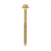 6.0x80 Advanced Flanged Coachscrew DIN 571 Zinc & Yellow Plated Pack 80