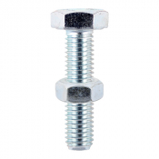 M10x70 Hex Setscrew & Nut DIN 933 Zinc Plated Gr.8.8 Pack 20