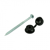 Corrugated Sheet Cover Cap & 10x3 Screw Black Timco Pack 50