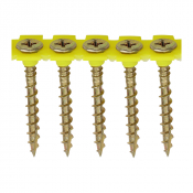 4.2x40 Collated Phillips Countersunk Chipboard Screw Zinc & Yellow Plated Timco Solo Range Pack 1000