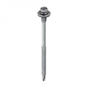 5.5/6.3x98 Hex Comp. Panel to Light Section Steel Exterior S/D Screw/Washer  Steel/Silver Pack 100