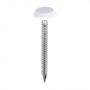 40x3.2 Polymer Headed Nail A4 White (Head Diameter 12) Pack 100