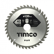190x30x40T Circular Saw Blade Wood/Board Timco
