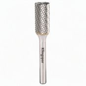 6x18x6 Cylinder Shaped With Endcut Carbide Burr HF100B Steel Cut (Cut 10)