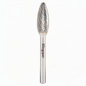 12.7x32x6 Flame Shaped Carbide Burr HF100H Double Serration Cut (Cut 6)
