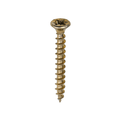 3.5x30 Pozi Countersunk Chipboard Screw Zinc & Yellow Plated Timco Solo Range Pack 200