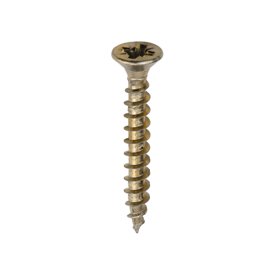 4x30 Pozi Countersunk Chipboard Screw Zinc & Yellow Plated Timco Solo Range Pack 200