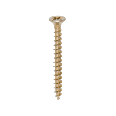 4x40 Pozi Countersunk Chipboard Screw Zinc & Yellow Plated Timco Solo Range Pack 200
