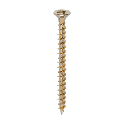5x60 Pozi Countersunk Chipboard Screw Zinc & Yellow Plated Timco Solo Range Pack 200