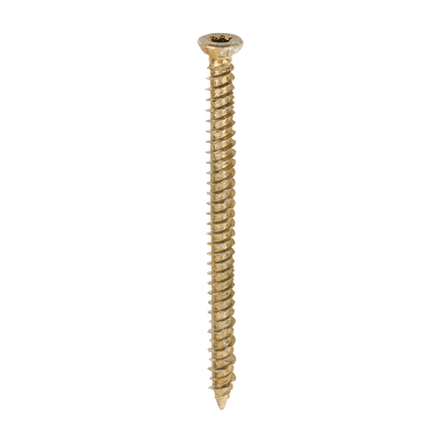 7.5x100 Torx Flat Countersunk Masonry Screw Zinc & Yellow Plated Timco Pack 100