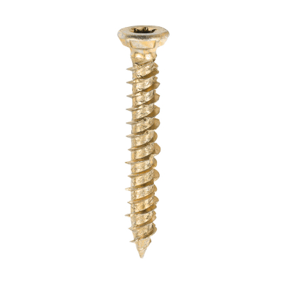 7.5x50 Torx Flat Countersunk Masonry Screw Zinc & Yellow Plated Timco Pack 100