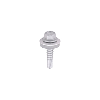 5.5x25 Hex Metal to Light Section Steel S/D Exterior Screw/Washer Steel/Silver Pack 100