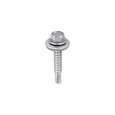 5.5x32 Hex Metal to Light Section Steel S/D Exterior Screw/Washer Steel/Silver Pack 100