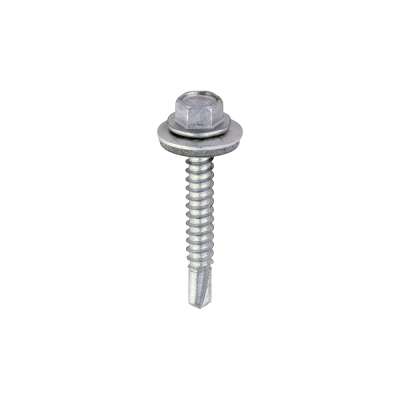 5.5x38 Hex Metal to Light Section Steel S/D ExteriorScrew/Washer Steel/Silver Pack 100