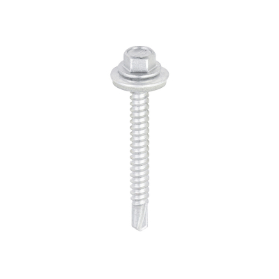 5.5x50 Hex Metal to Light Section Steel S/D Exterior Screw/Washer Steel/Silver Pack 100