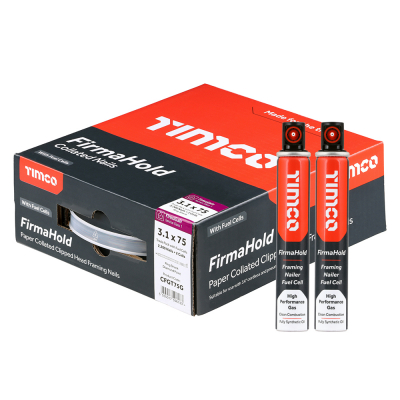3.1x75 Collated Clipped Angled Nail Galvanised & 2CFC Fuel Cells FirmaHold Pack 2200