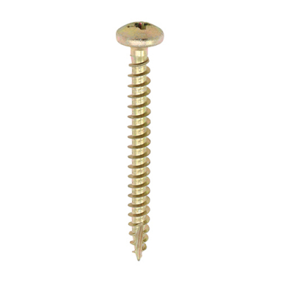 4.0x30 Pozi Pan Multi Purpose Screw Zinc & Yellow Plated Timco Classic Range Pack 200