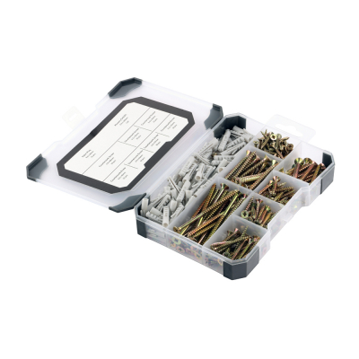 Pozi Countersunk Woodscrew, Plug & Drill Bit Assortment Zinc & Yellow Timco Pack 251