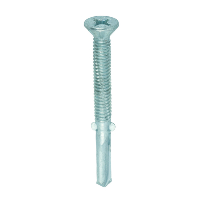 5.5x55 Countersunk Wood to Heavy Section Steel Wing Tip Exterior S/D Screw Bi Metal/Silver Pack 100