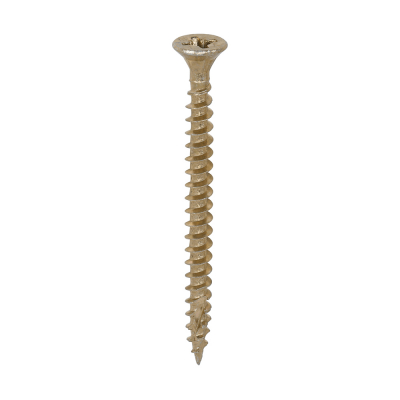4.0x50 Pozi Countersunk Multi Purpose Screw Zinc & Yellow Plated Timco C2 Range Pack 200