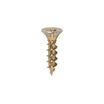 3.5x15 Pozi Countersunk Chipboard Screw Zinc & Yellow Plated Timco Solo Range Pack 200
