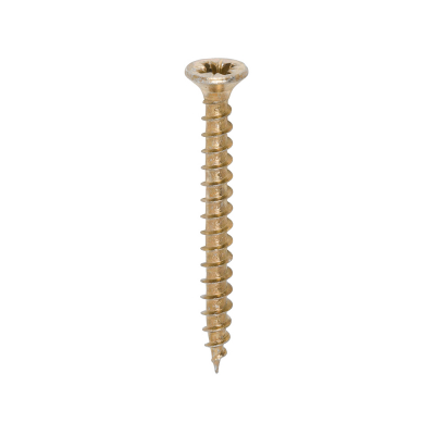 3.5x35 Pozi Countersunk Chipboard Screw Zinc & Yellow Plated Timco Solo Range Pack 200
