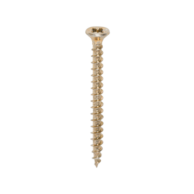 3.5x40 Pozi Countersunk Chipboard Screw Zinc & Yellow Plated Timco Solo Range Pack 200