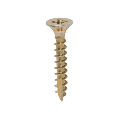 4.0x25 Pozi Countersunk Multi Purpose Screw Zinc & Yellow Plated Timco Classic Range Pack 200