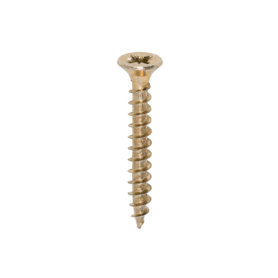 4.5x35 Pozi Countersunk Chipboard Screw Zinc & Yellow Plated Timco Solo Range Pack 200
