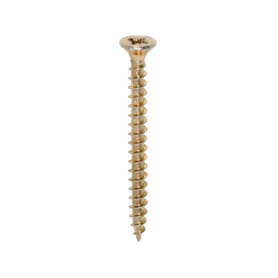 4.5x50 Pozi Countersunk Chipboard Screw Zinc & Yellow Plated Timco Solo Range Pack 200