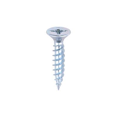 No10x1 Pozi Countersunk Twin Threaded Woodscrew Zinc Plated Pack 200