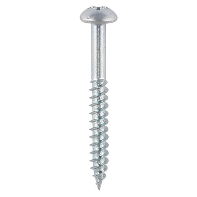 No8x2 Pozi Round Twin Threaded Woodscrew Zinc Plated Pack 200