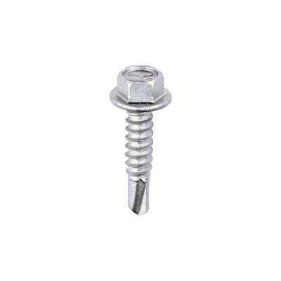 5.5x25 Hex Metal to Light Section Steel S/D Exterior Screw Steel/Silver Pack 100