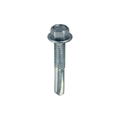 5.5x32 Hex Metal to Heavy Section Steel S/D Exterior Screw Steel/Silver Pack 100