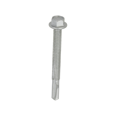 5.5x55 Hex Metal to Heavy Section Steel S/D Exterior Screw Steel Steel/Silver Pack 100