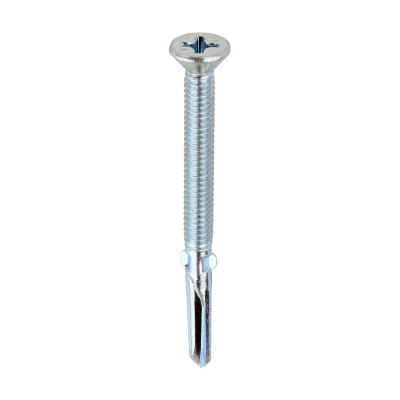 5.5x65 Countersunk Wood to Heavy Section Steel Wing Tip S/D Screw Zinc Pack 200