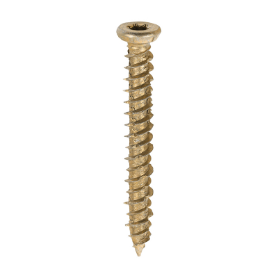 7.5x60 Torx Flat Countersunk Masonry Screw Zinc & Yellow Plated Timco Pack 100
